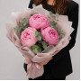 3 розовых пионов в крафте фото 3